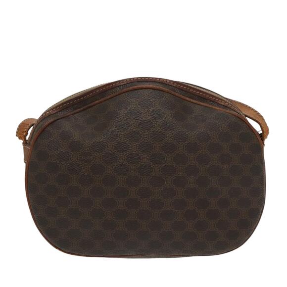 CELINE Macadam Canvas Shoulder Bag Pvc Leather Brown Gold - Picture 3 of 13